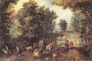 Jan Brueghel The Elder Landscape with a Ford Spain oil painting artist